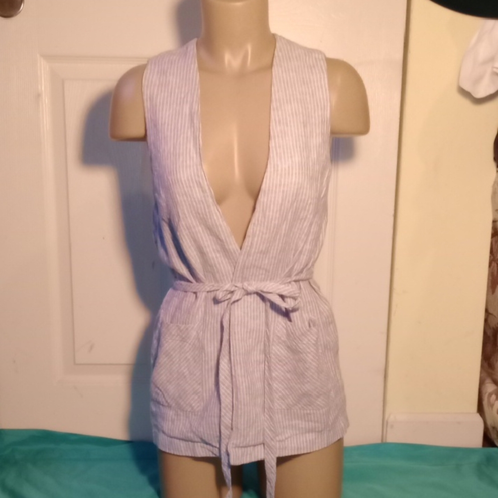 BCBGeneration Blue and White Striped Top